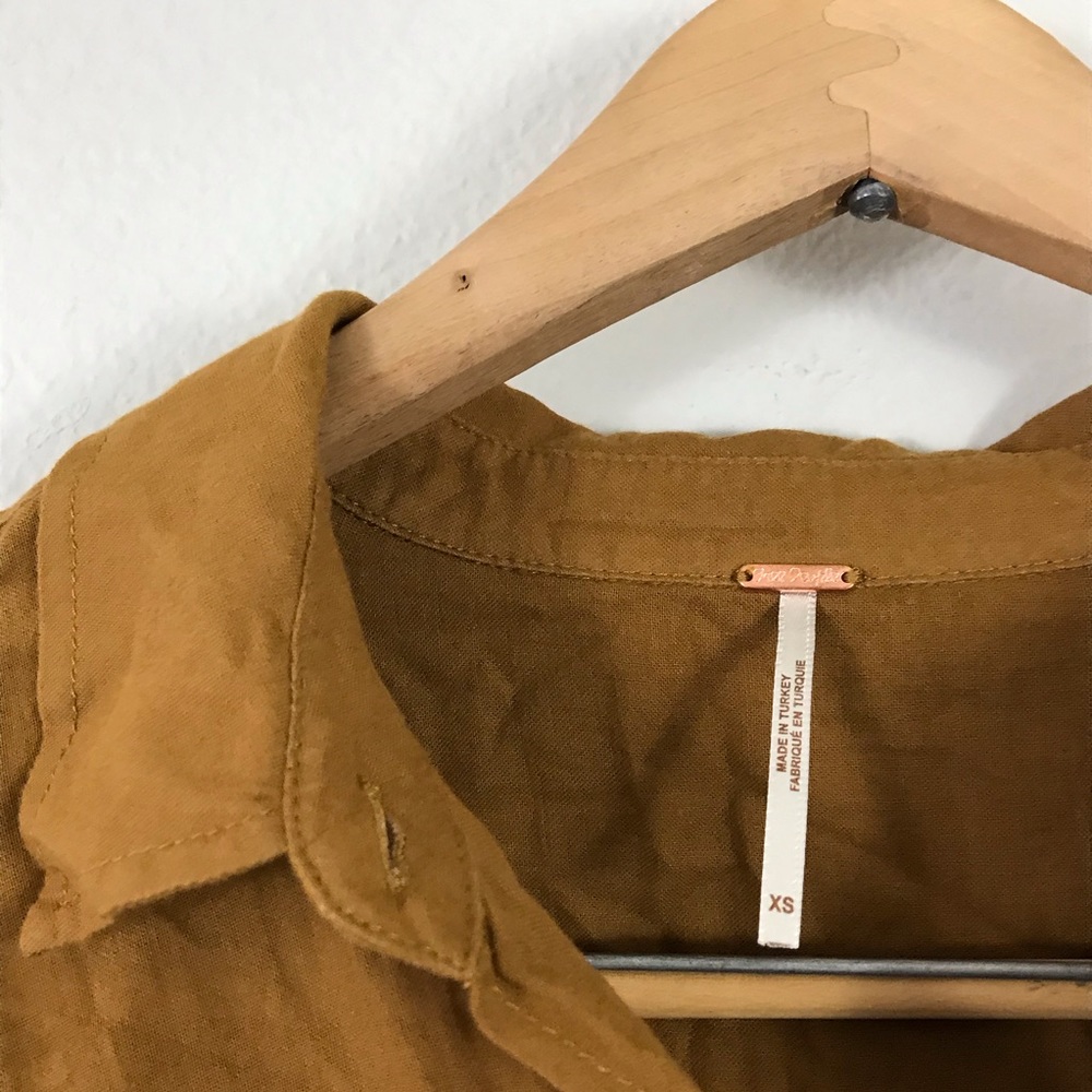 Free People XS Best Of Me Blouse Top Bronze Brown - Picture 7 of 8